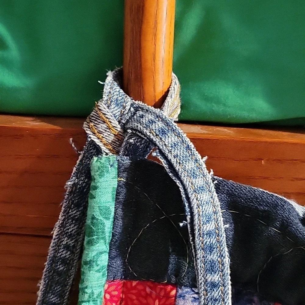 Upcycled Molly Made It Organizer Hand crafted denim & colorful quilted storage